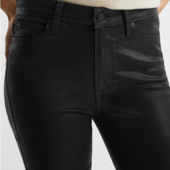 ZARA Premium Denim Black Coated Skinny Jeans Stretch Slim Fit Ankle Length Sz 4 - Picture 13 of 16